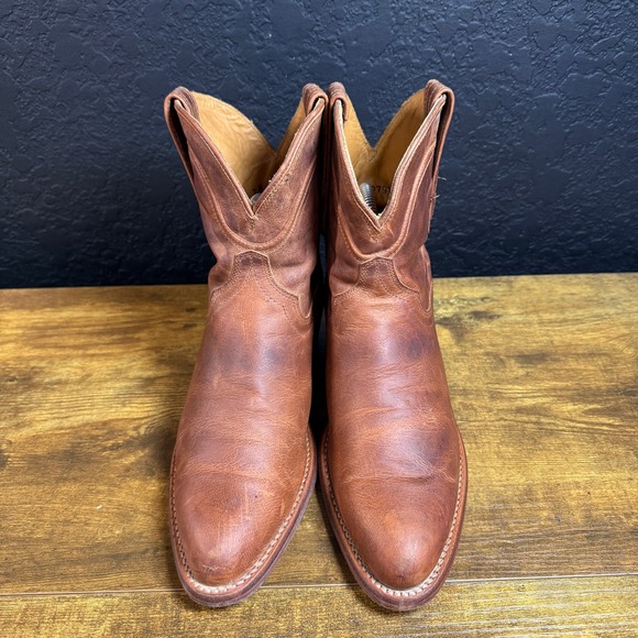 Tecovas‎ Boots Brown Leather Cowboy Western Ankle Boots Women Size 7B 2002 - Picture 2 of 6